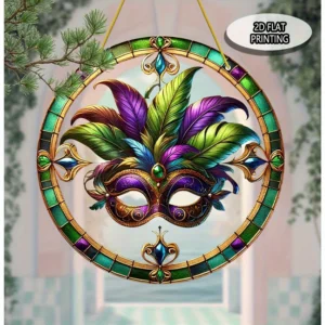 Colorful Mardi-Gras Acrylic Sun Catcher
