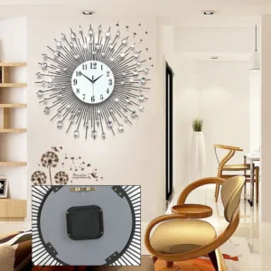 60' Sun Design Crushed Diamond Crystal Wall Clock