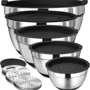 8-Piece Stainless Steel Mixing Bowl Set with Lids