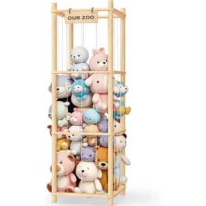 Cute Zoo Wooden Stuffed Animal Storage Organizer