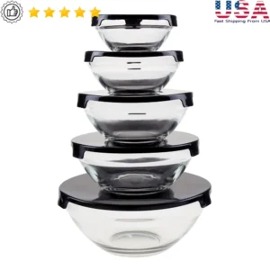 10 Piece Glass Storage Containers with Snap Lids