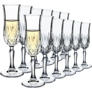 Set of 12 Elegant 4 oz Champagne Flutes