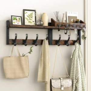 29" Wall Mounted Coat Rack with Shelf