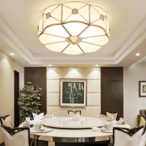 Tiffany Style Ceiling Flush Mount Light 3-Light Drum Shade