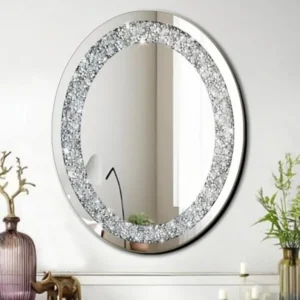 16x20 Oval Crushed Crystal Mirror