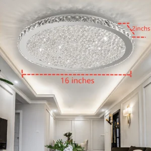 16" Modern Crystal Ceiling Light