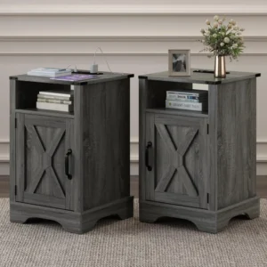 Farmhouse Nightstand Set of Two , 25" Tall