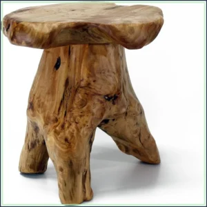 Natural Cedar Stump Stool, 14" End Table, Live Edge Side Table, Plant Stand, Small Nightstand for Living Room, Bedroom, Patio