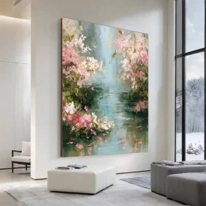 Abstract Flower Mural Neutral Texture Canvas Ultra Large Minimalist Abstract Painting Perfect Home Decor Gift