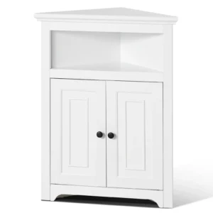SucceBuy 32"/64"/68" Corner Storage Cabinet w/ Shelves. Available in 32", 64", and 68 "