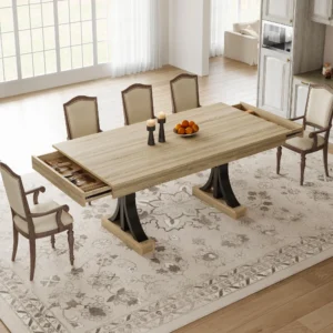Dining Table For 6-8 With 2 Drawers